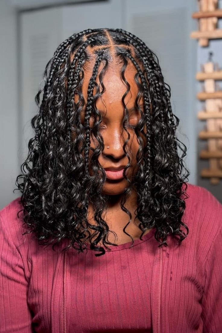 Bohemian Box Braids hairstyle